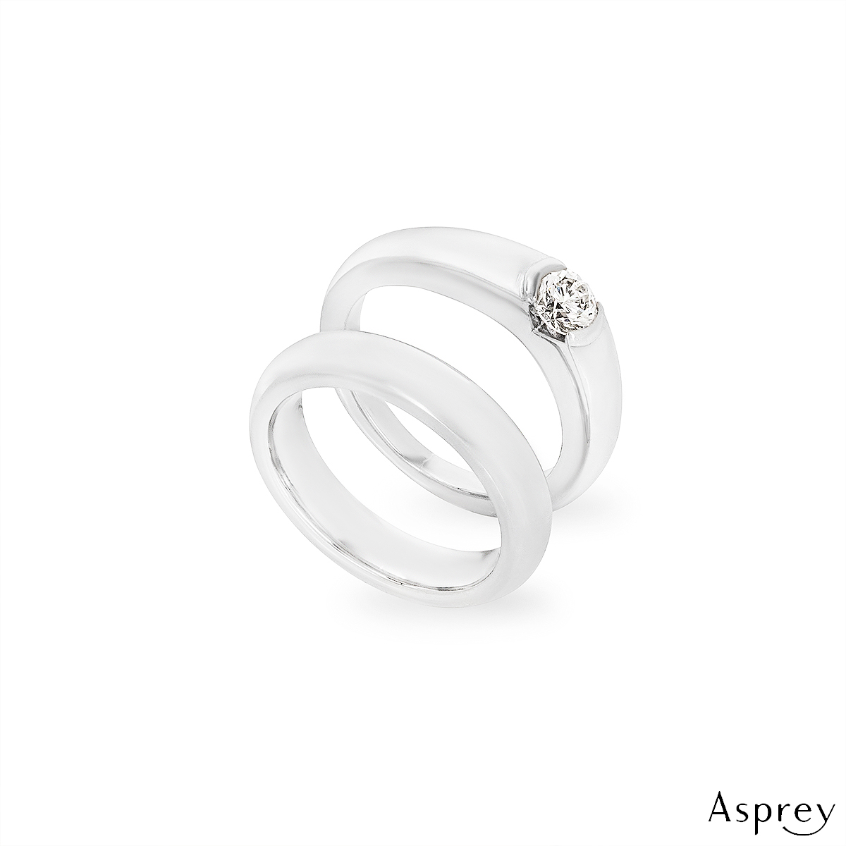 Asprey Platinum Diamond Bridal Set 0.32ct H/VS1
